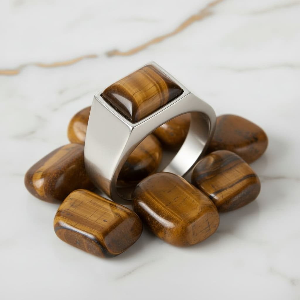 Tigerauge Ring Silber – Stil & Stärke CrystalScents