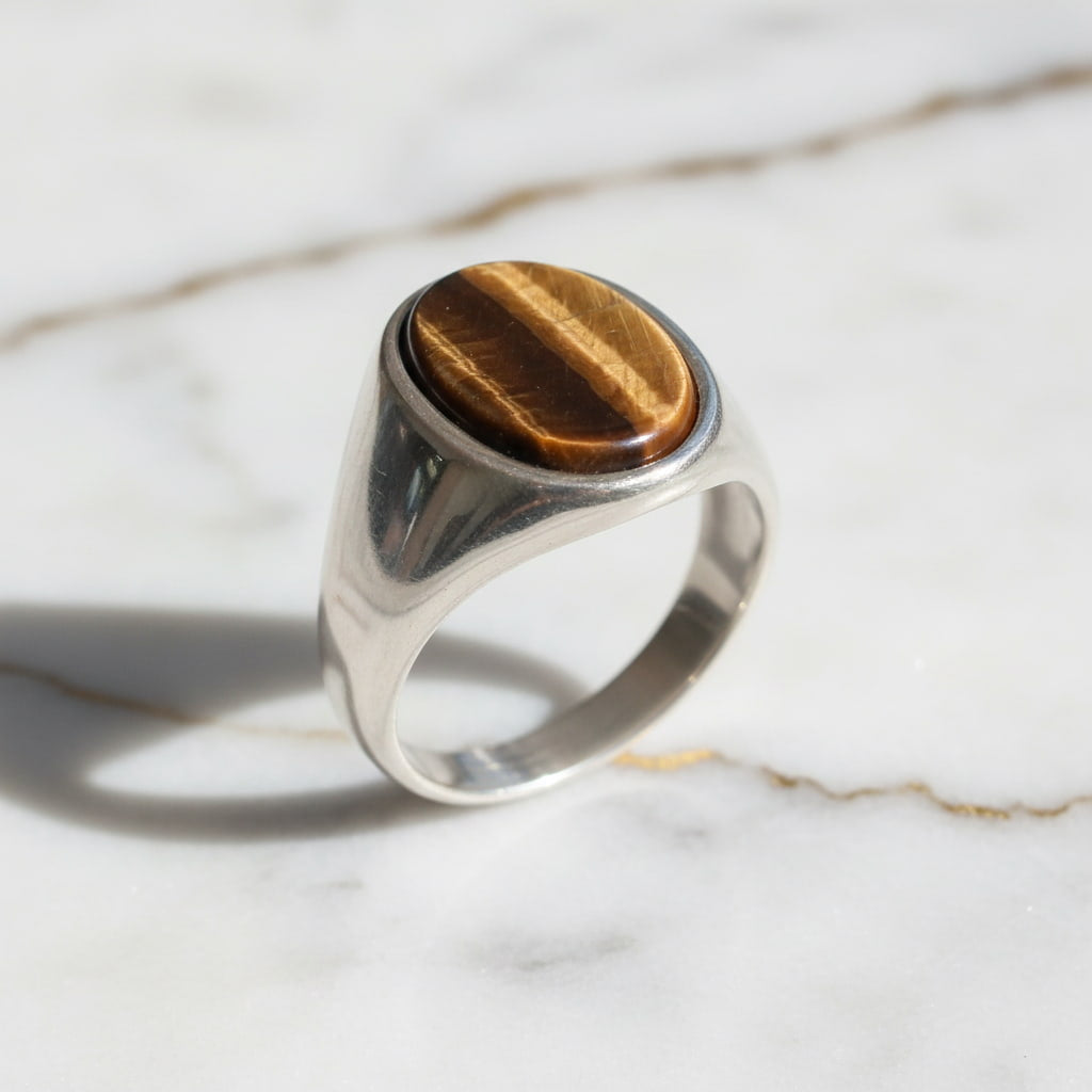 Tigerauge Ring - Kraft & Klarheit CrystalScents