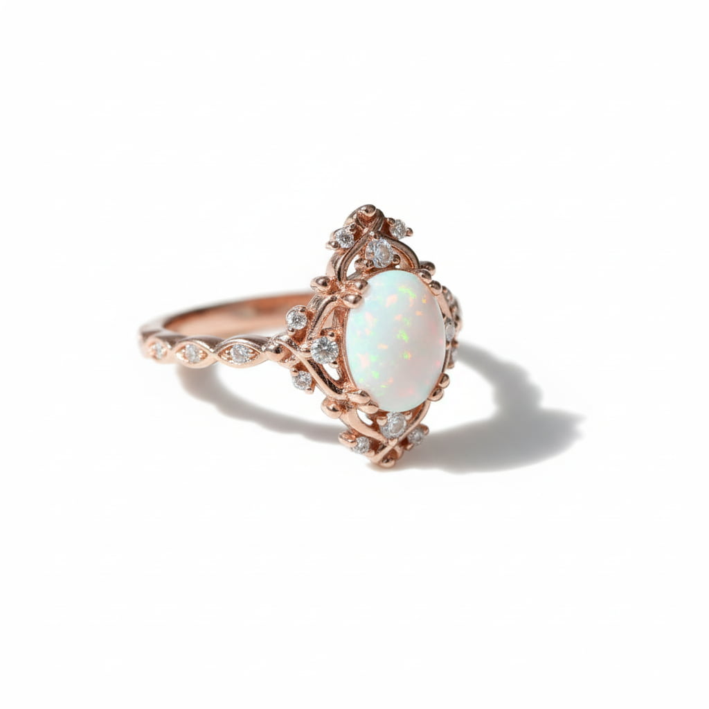 Opal Ring - Roségoldene Eleganz