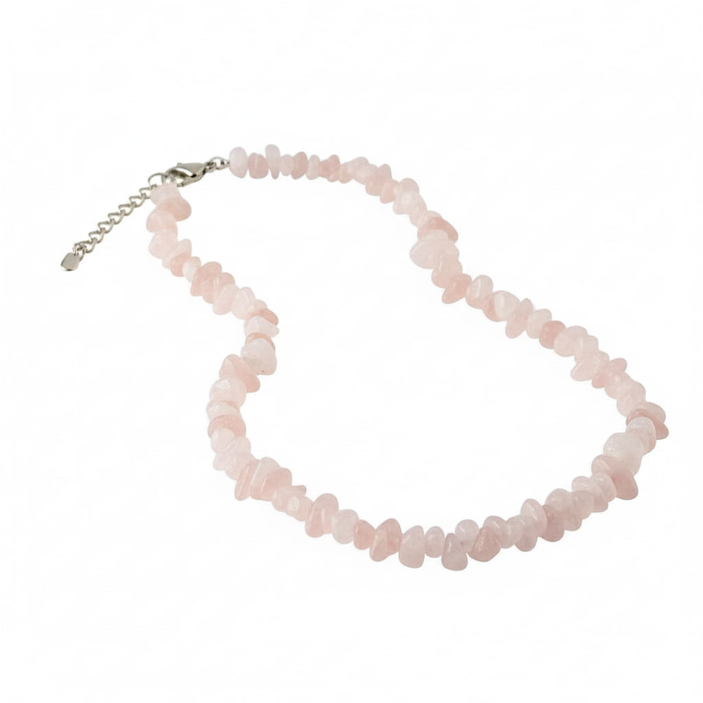 Rosenquarz Splitterhalskette – Liebe & innere Harmonie CrystalScents