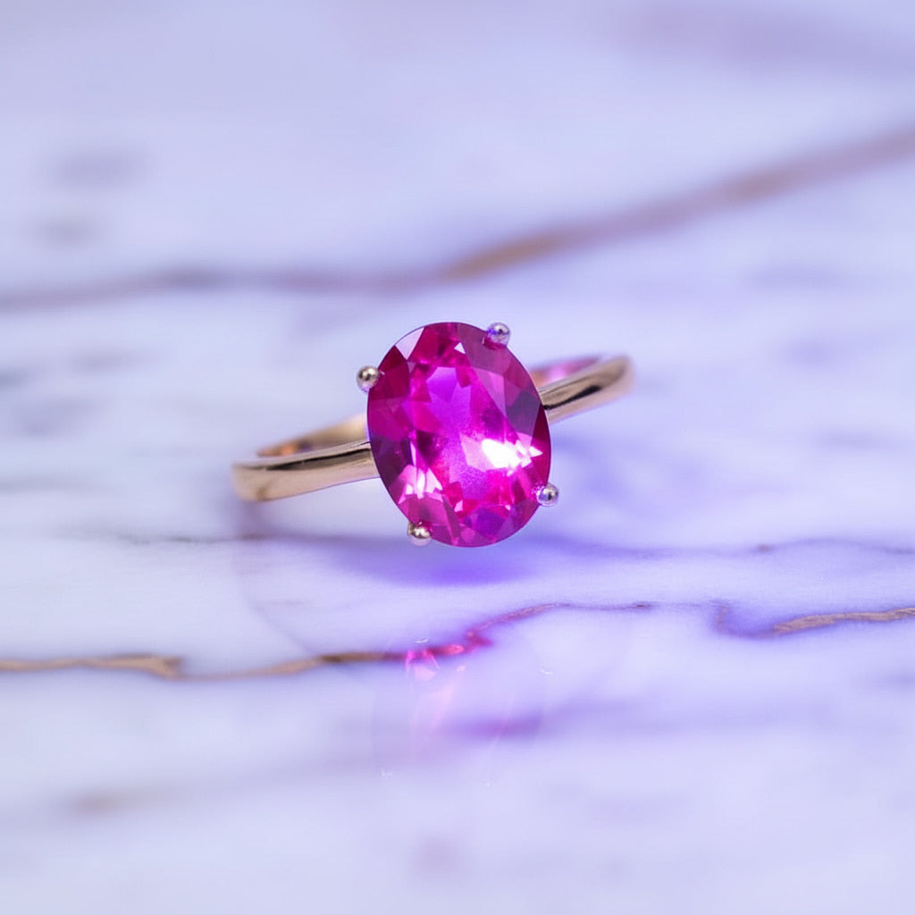 Rubin Ring in Gold – Zeitlose Leuchtkraft in kräftigem Rot CrystalScents