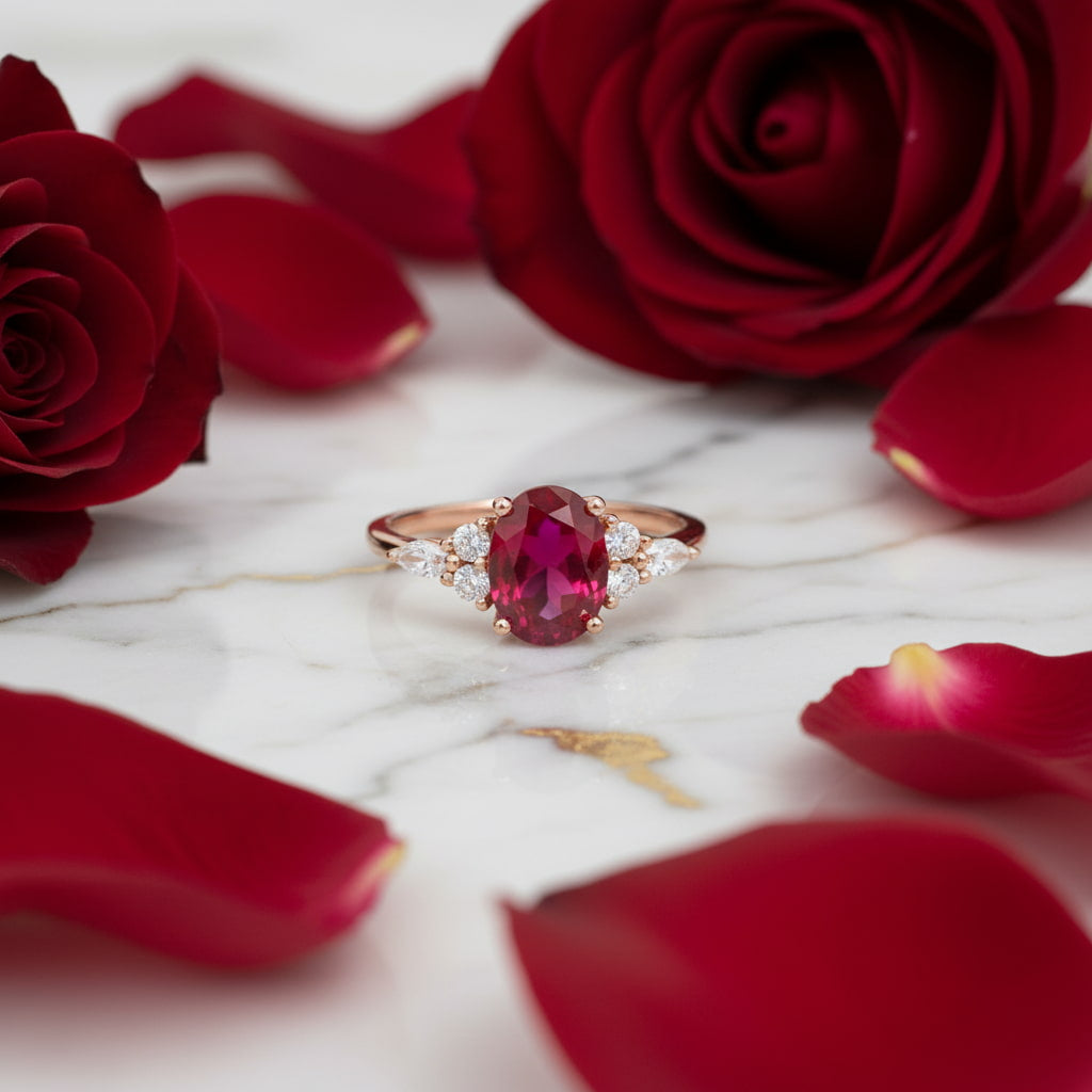 Rubin Ring – Roségoldener Blickfang CrystalScents