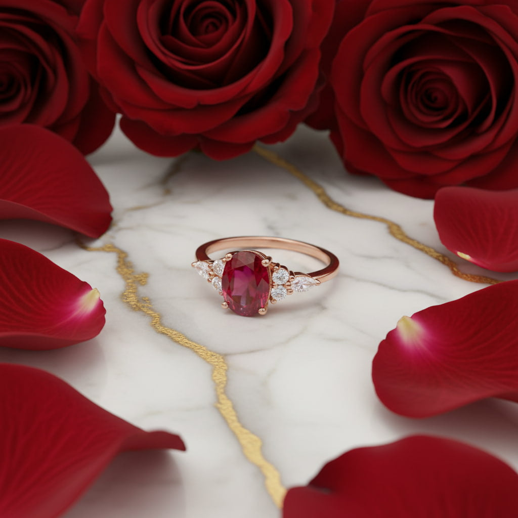 Rubin Ring – Roségoldener Blickfang CrystalScents