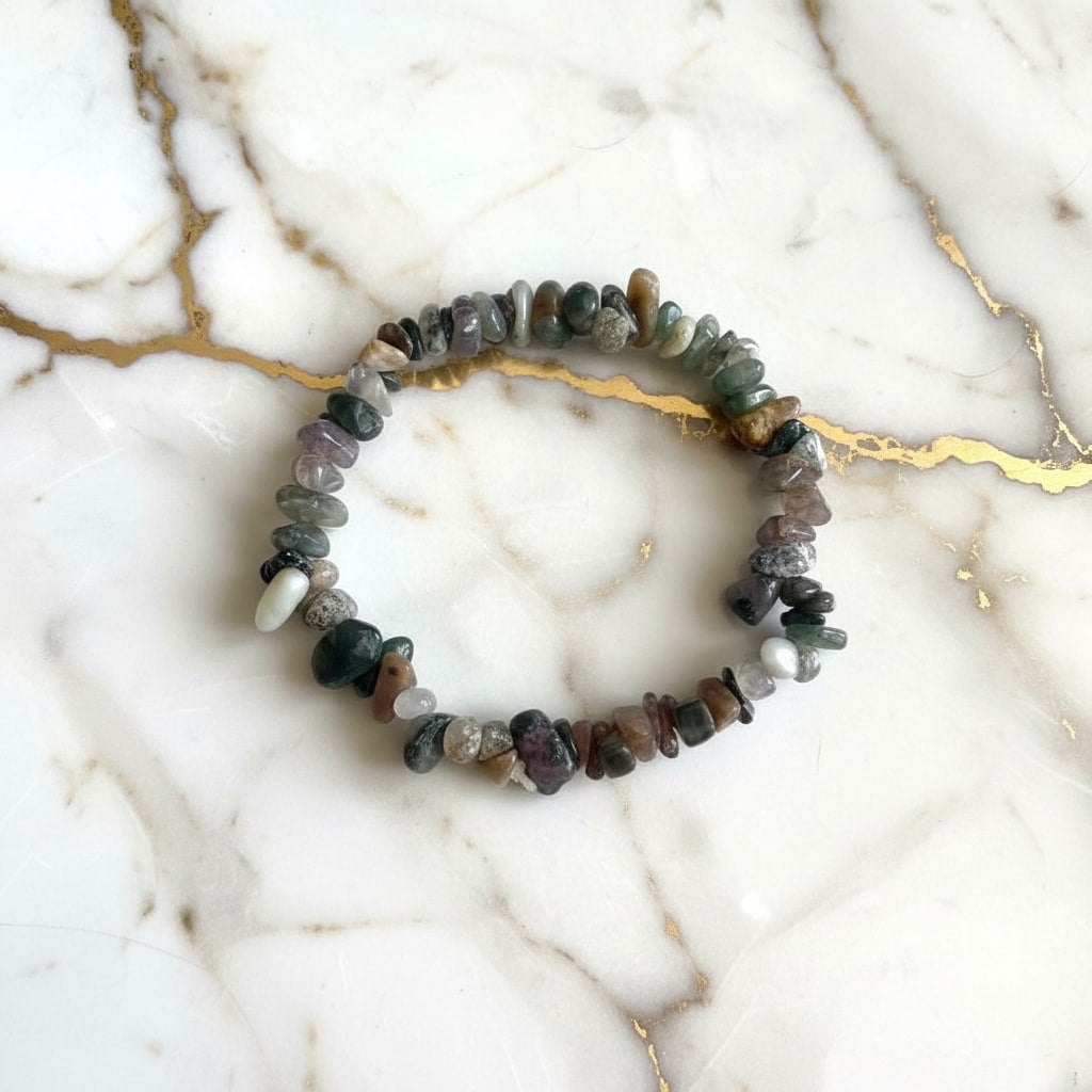 Moosachat Splitterarmband - Erdung & Ausgeglichenheit CrystalScents