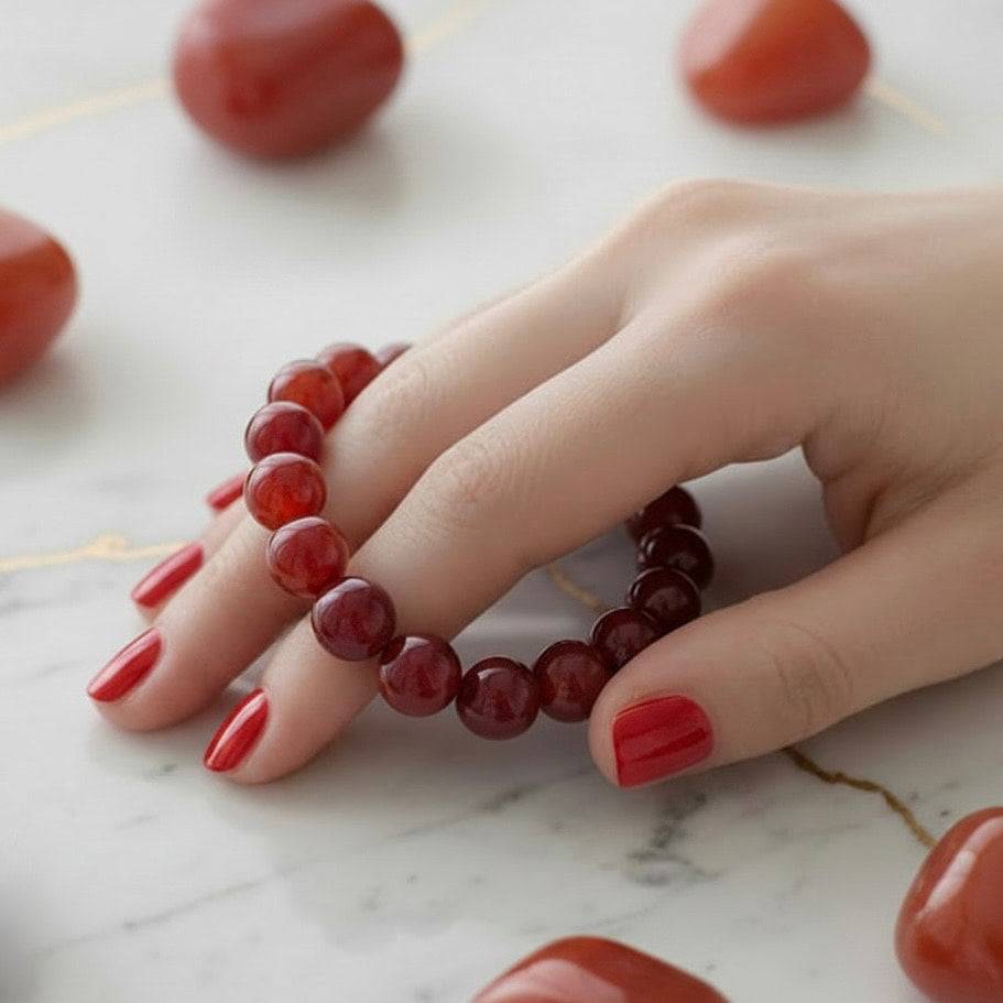 Rotes Achat Kugelarmband – Energie & Ausstrahlung CrystalScents