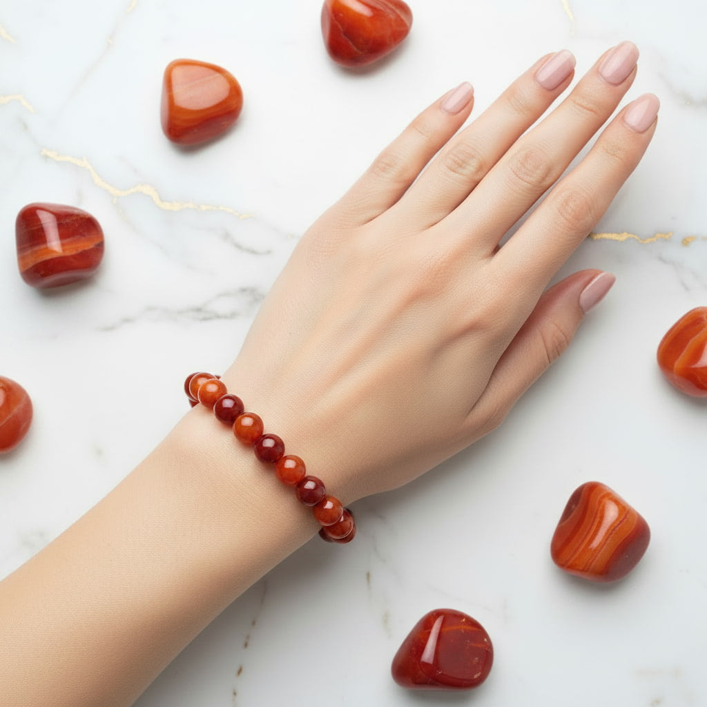 Karneol Kugelarmband – Lebensfreude & innere Stärke CrystalScents