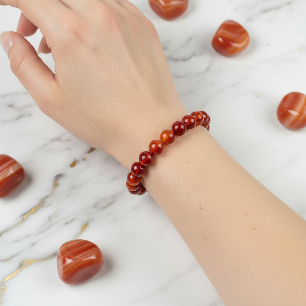 Karneol Kugelarmband – Lebensfreude & innere Stärke CrystalScents