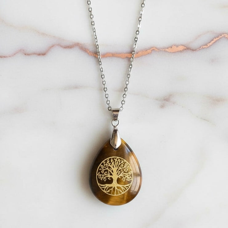 Tigerauge Halskette - Baum des Lebens JETZT sichern CrystalScents