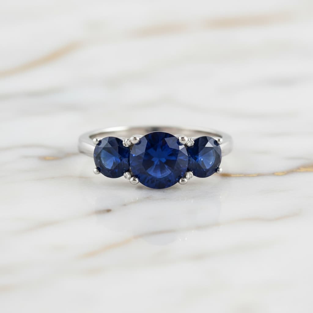 Dreifacher Saphir Ring in Silber