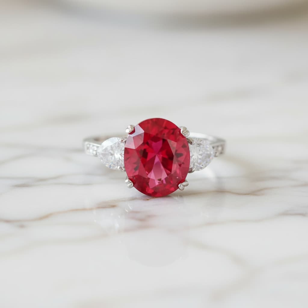 Silberring mit beeindruckendem Rubin