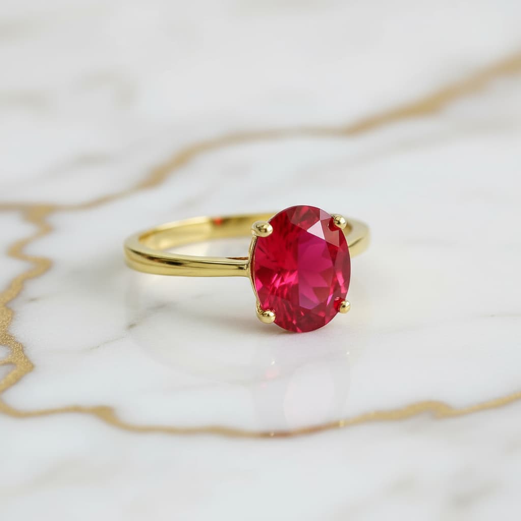 Rubin Ring in Gold – Zeitlose Leuchtkraft in kräftigem Rot