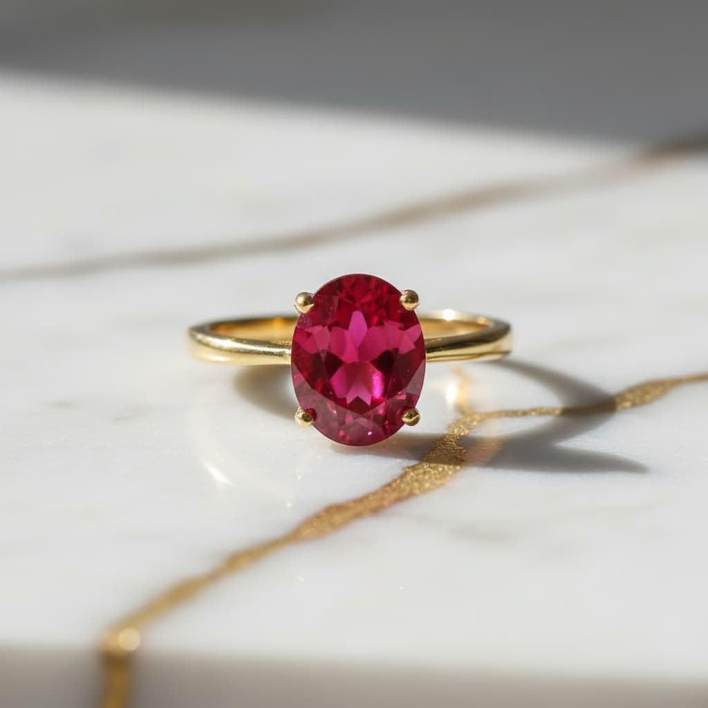 Rubin Ring in Gold – Zeitlose Leuchtkraft in kräftigem Rot