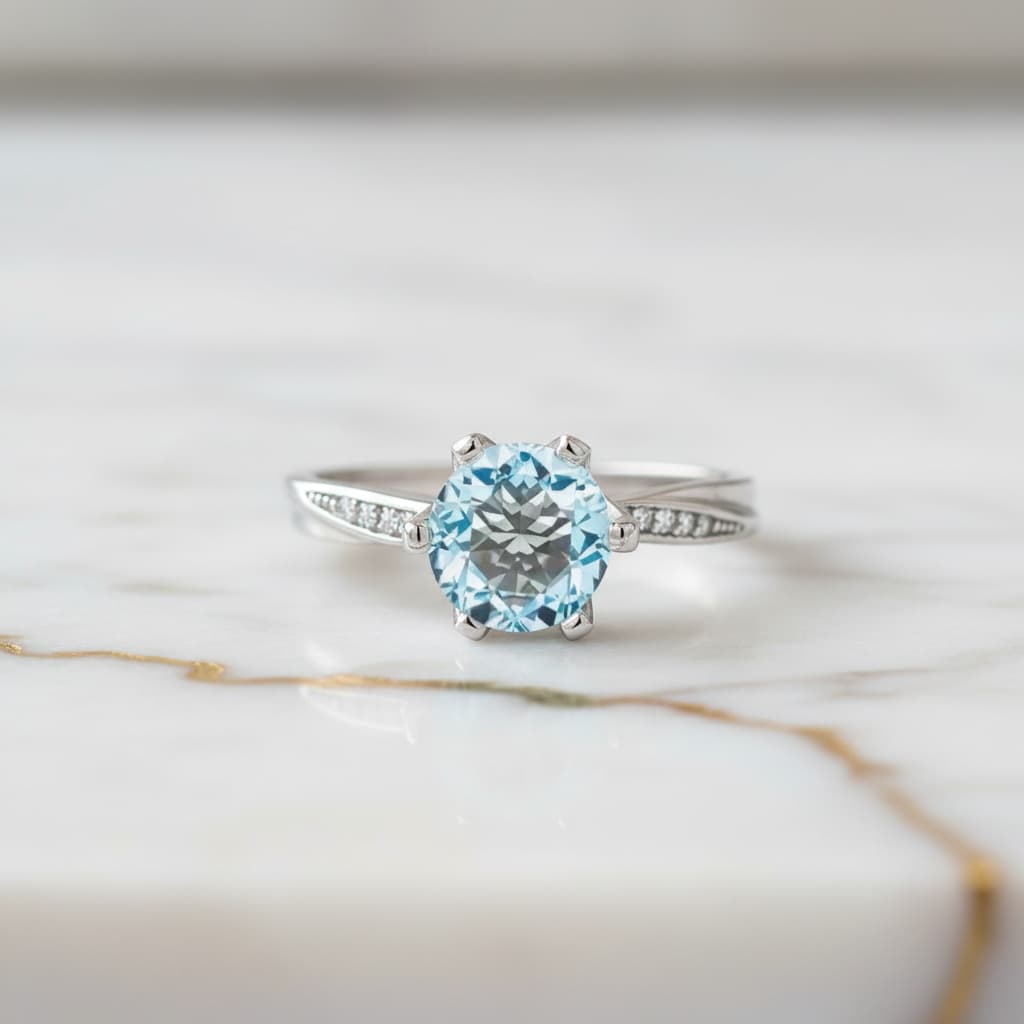 Himmelblauer Topas – Eleganter Ring in strahlendem Blau