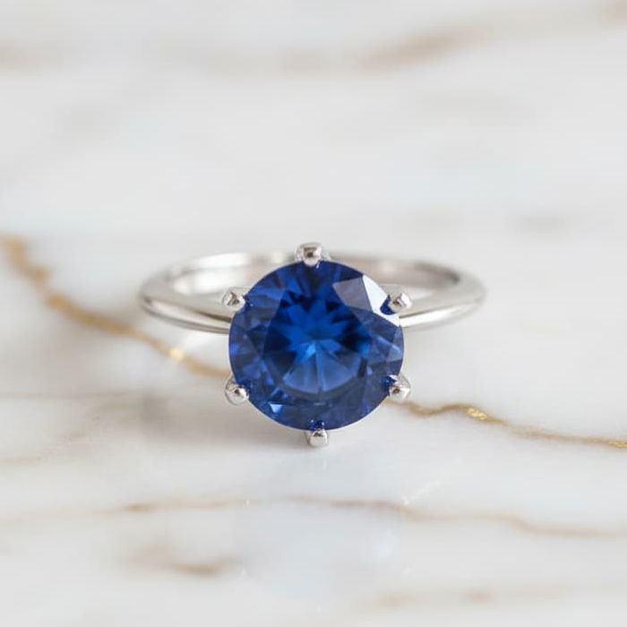 Saphir Ring – Silberring in Tiefblau