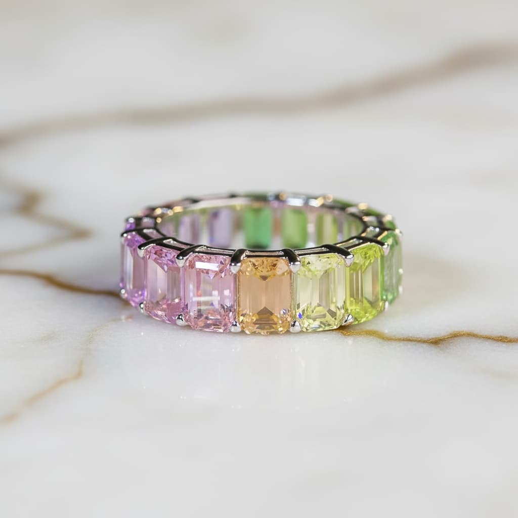Saphir in Regenbogenfarben – Strahlender Ring für gute Laune