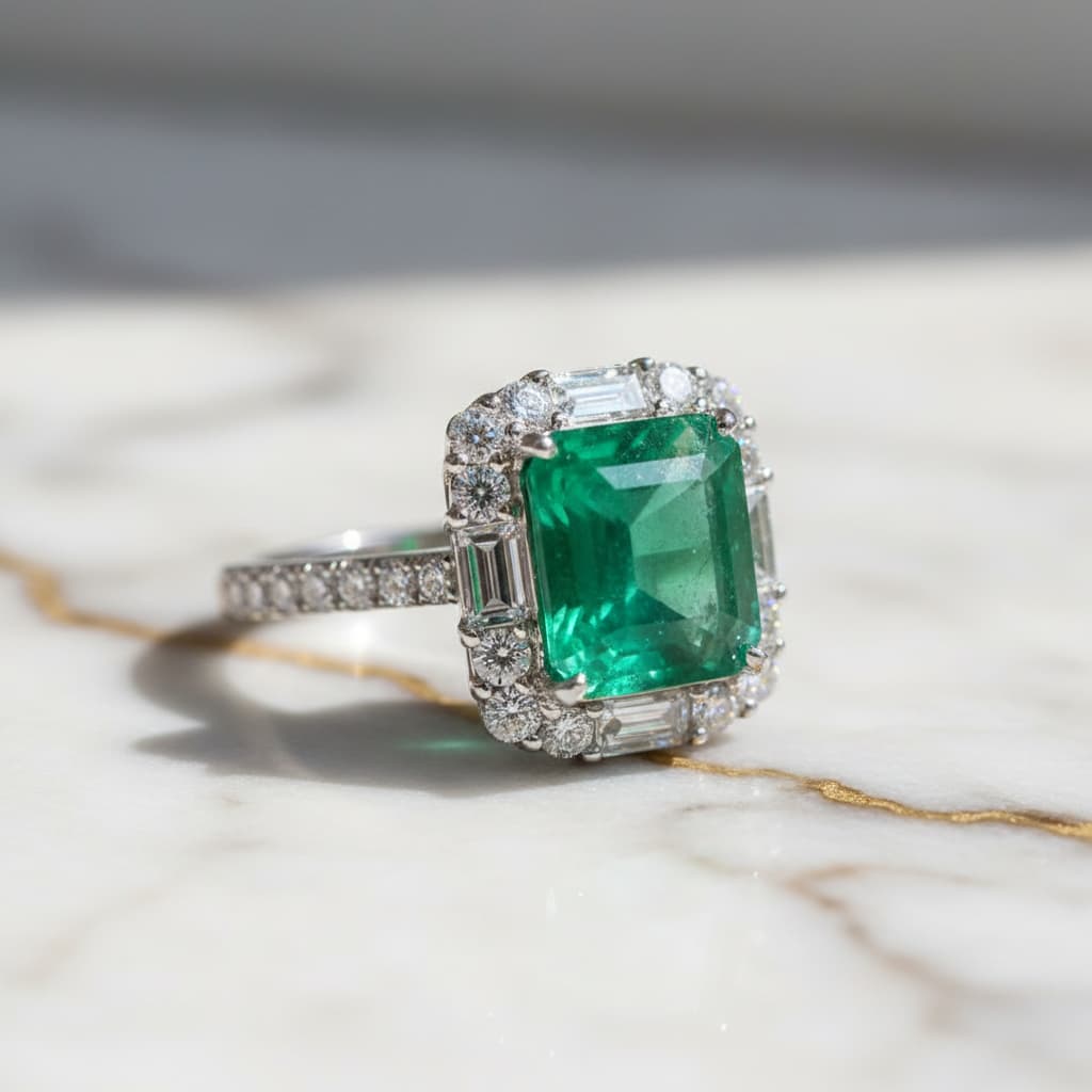 Smaragd Ring in Sterling Silber