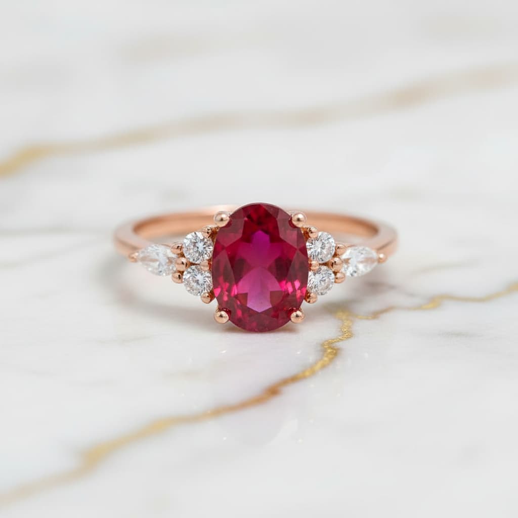 Rubin – Goldener Ring mit intensivem Rot