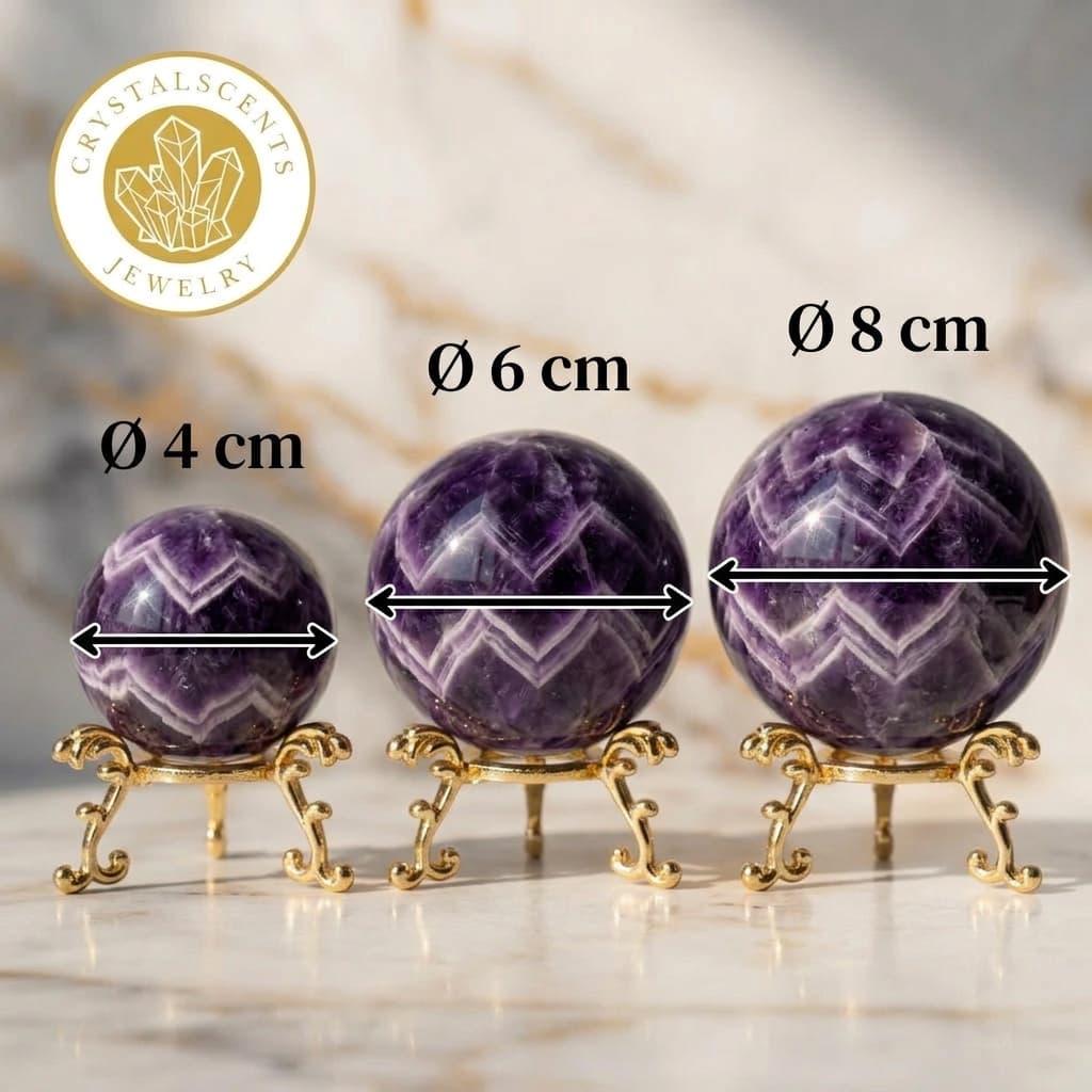 Amethyst Kugel inkl. goldenem Aufsteller – Brasilien