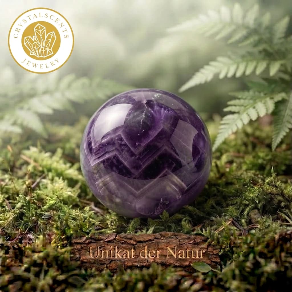 Amethyst Kugel inkl. goldenem Aufsteller – Brasilien