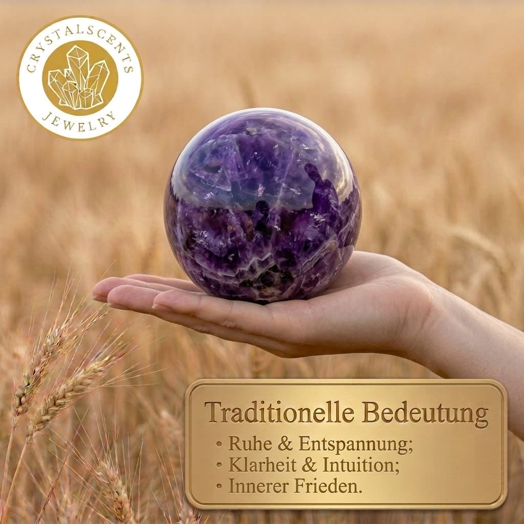 Amethyst Kugel inkl. goldenem Aufsteller – Brasilien
