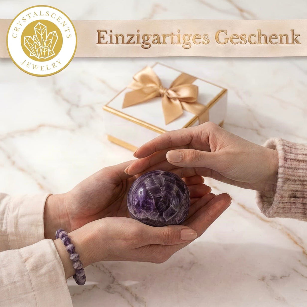 Amethyst Kugel inkl. goldenem Aufsteller – Brasilien