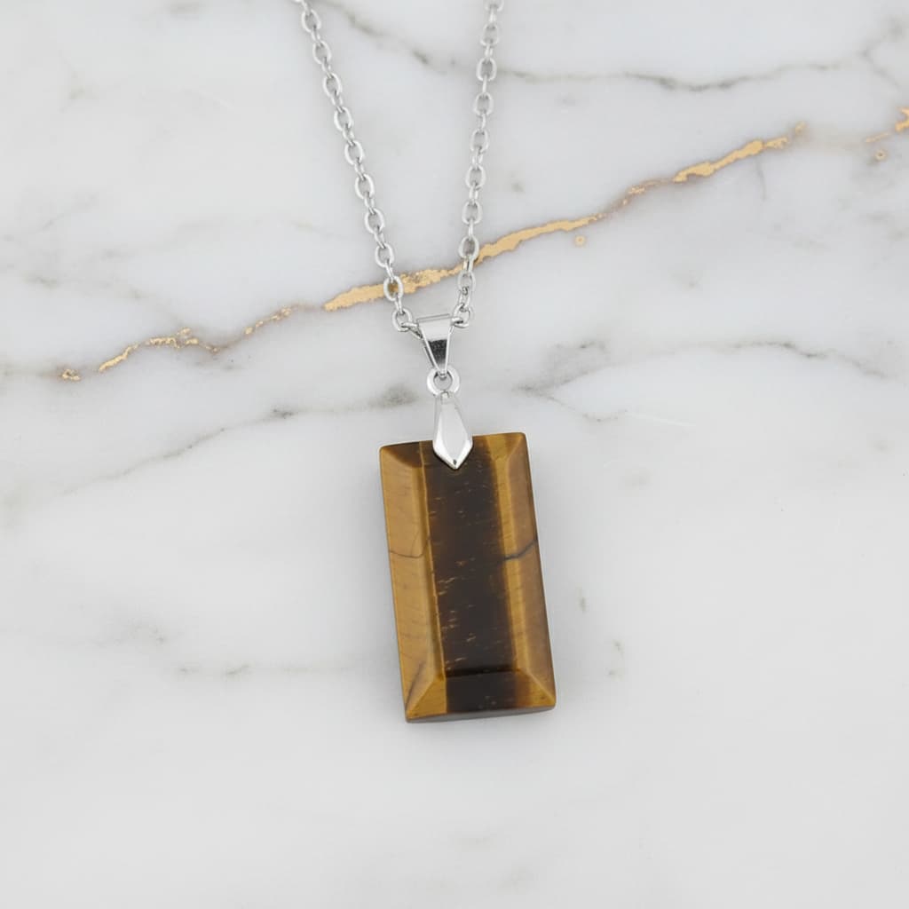 Tigerauge – Silberne Kette 