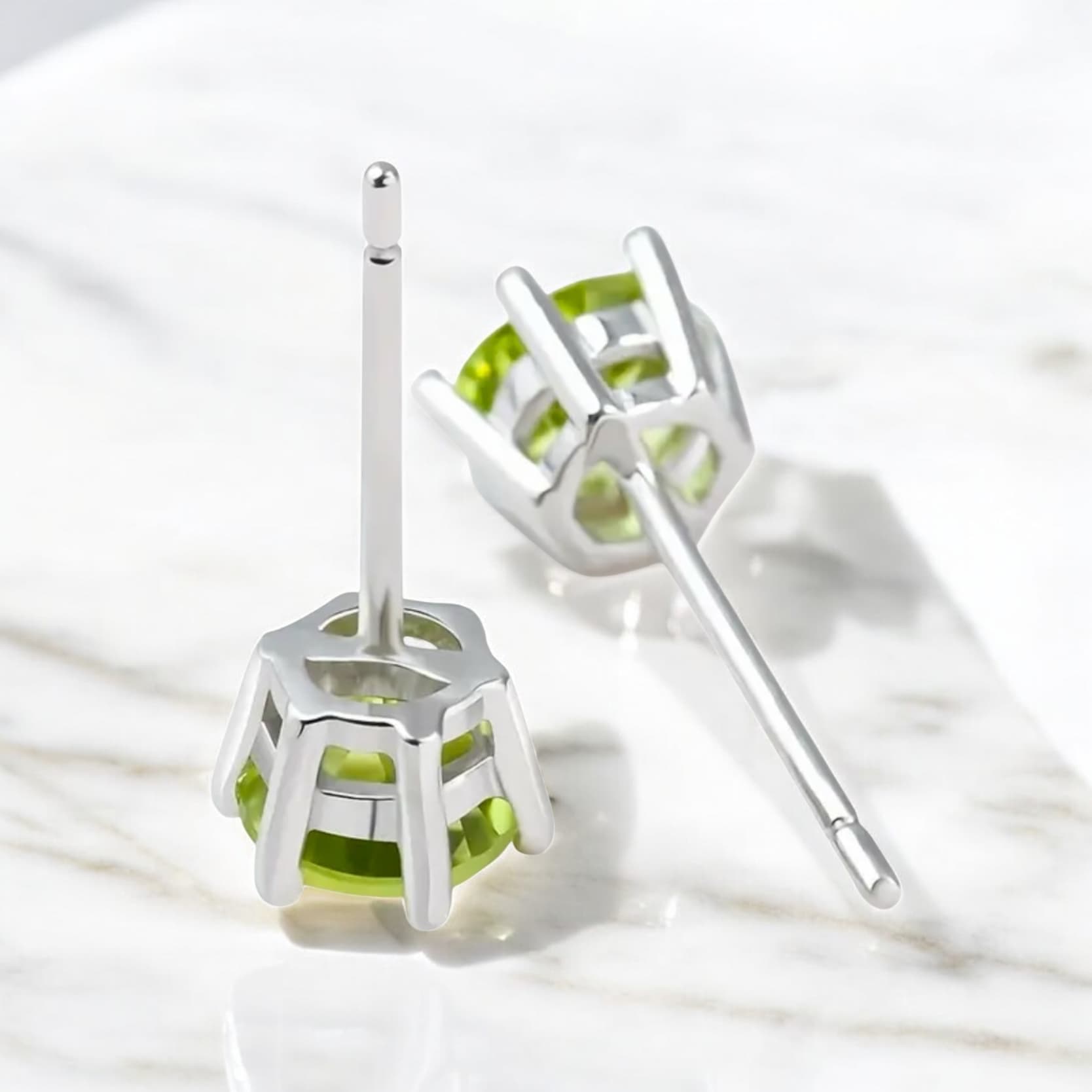 Peridot - 925er Silber Ohrringe
