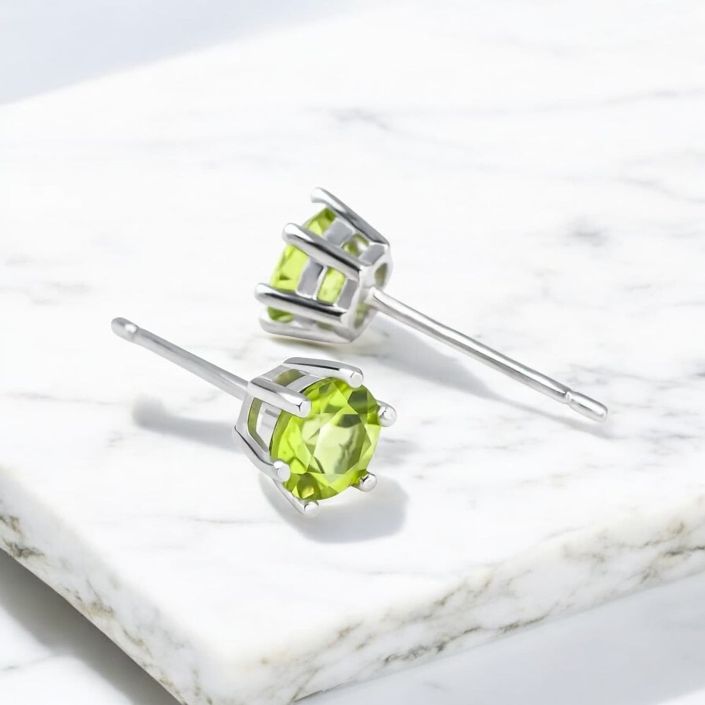 Peridot - 925er Silber Ohrringe