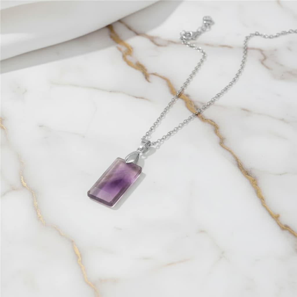 Amethyst – Silberne Kette 