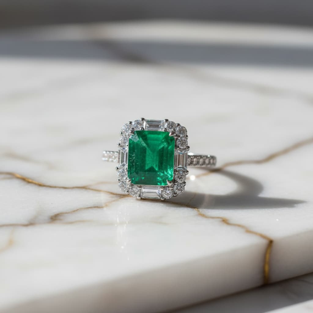 Smaragd Ring in Sterling Silber