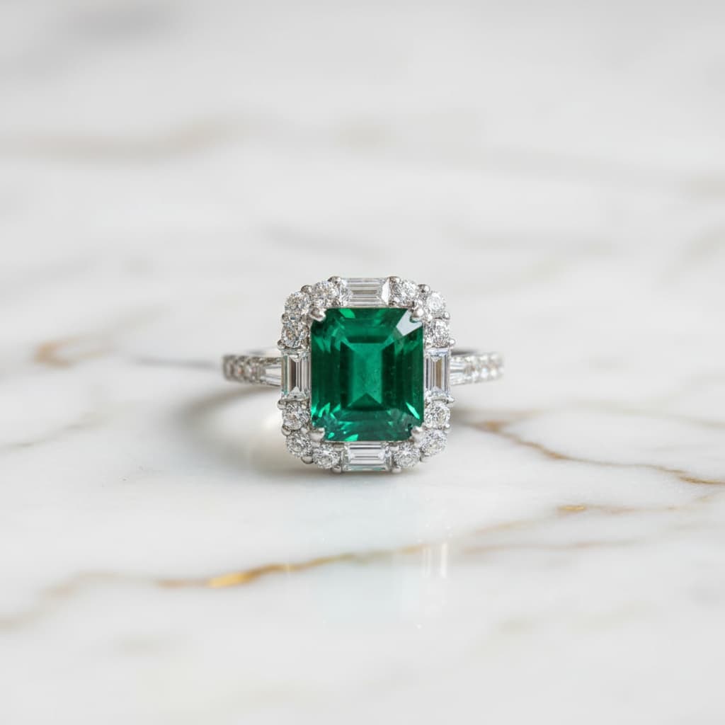 Smaragd Ring in Sterling Silber