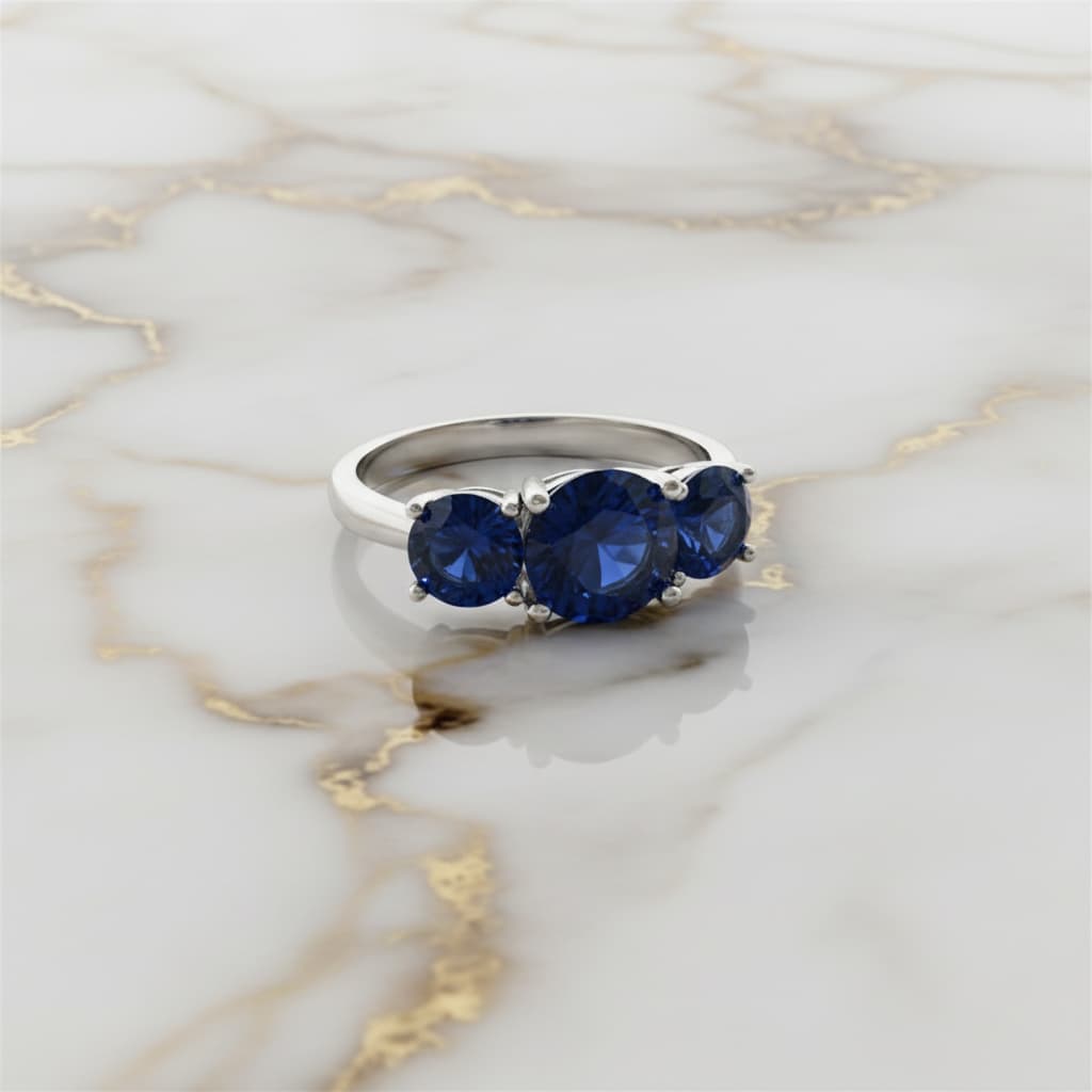 Dreifacher Saphir Ring in Silber