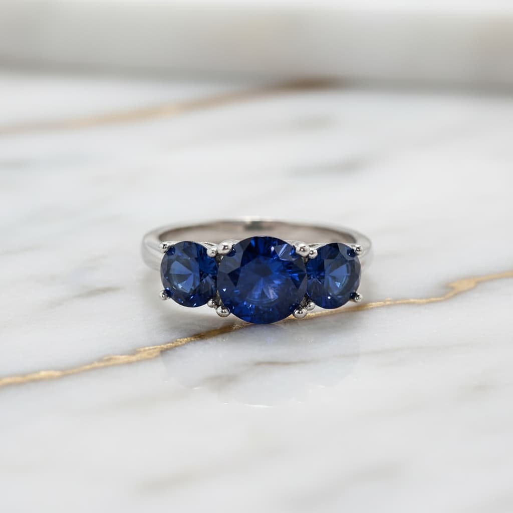 Dreifacher Saphir Ring in Silber