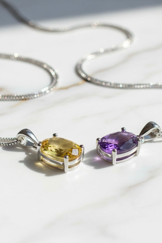 Amethyst Halskette - Citrin Halskette