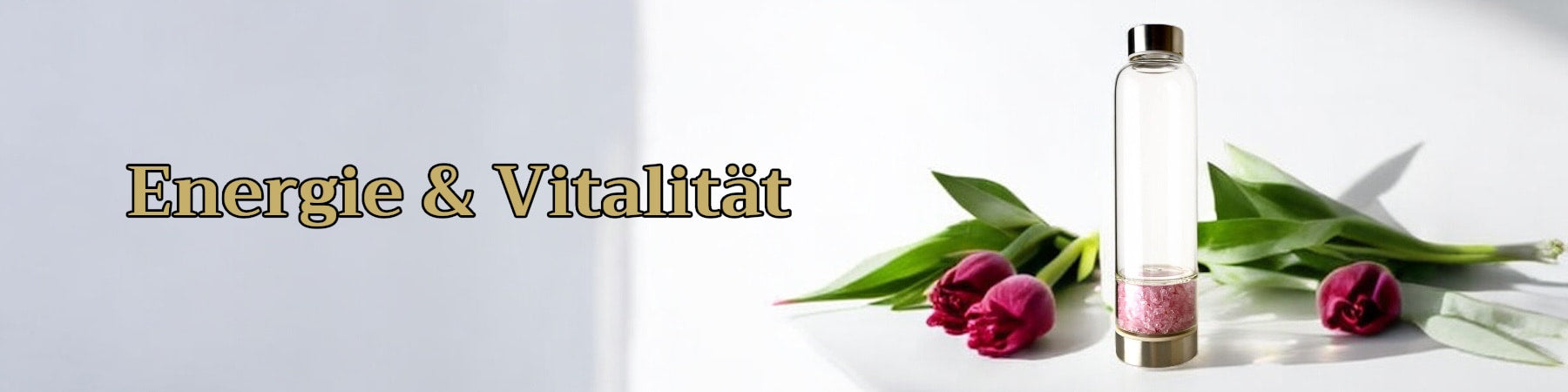 Trinkflasche mit Kristallen
