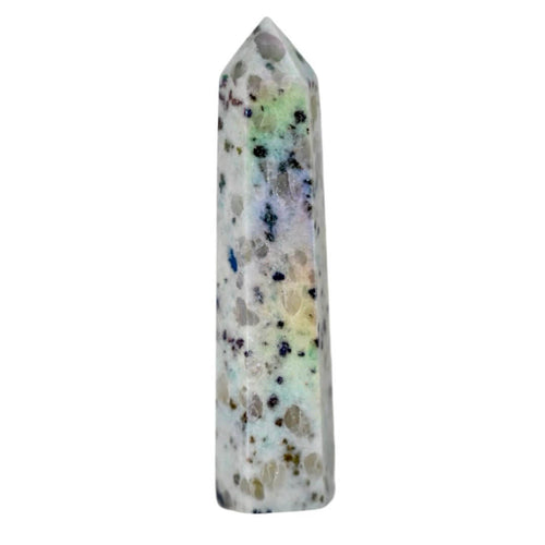 Jaspis Aura Kiwi Obelisk - Voller Magie
