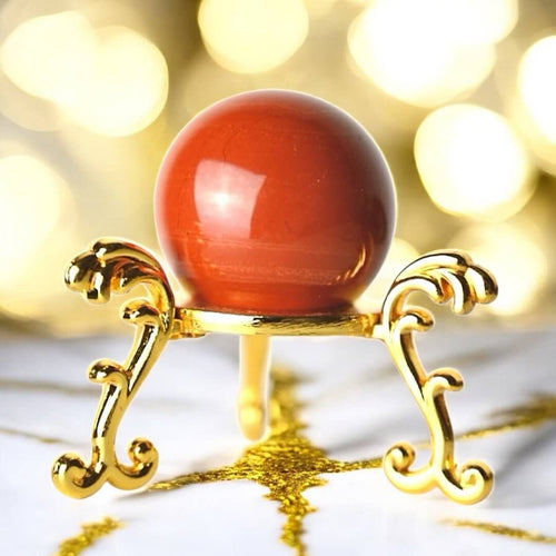 Mini rote Jaspis Kugel - Feuerroter Handschmeichler