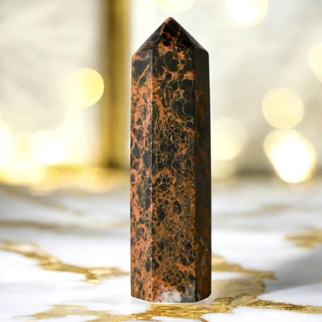 Leopardenfell-Jaspis Obelisk – markante Muster für Erdung und Schutz