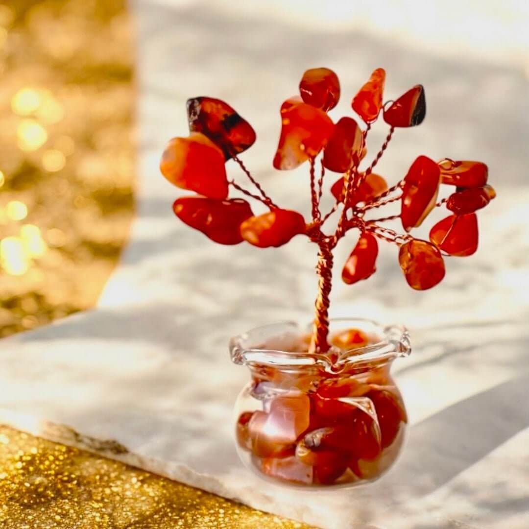 Mini Karneol Baum in Topf - Energie überall wo du willst