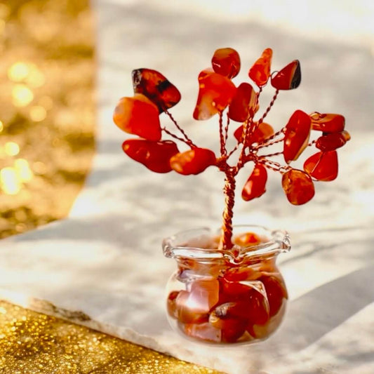 Mini Karneol Baum in Topf - Energie überall wo du willst
