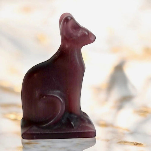 Rote Katzenaugen Katzenskulptur - Wachsamer Beschützer