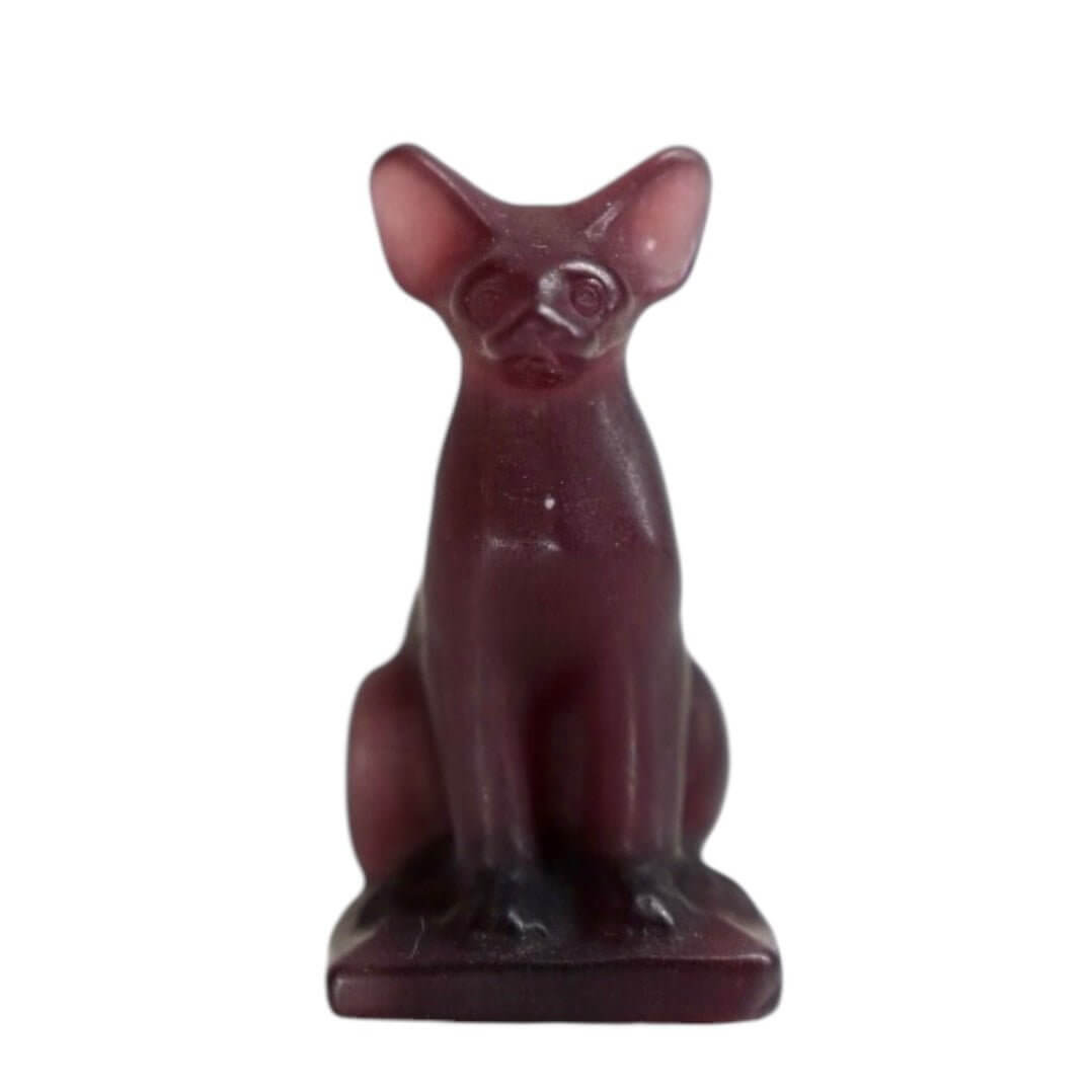 Rote Katzenaugen Katzenskulptur - Wachsamer Beschützer
