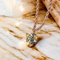 Goldene Statement-Kette mit funkelndem Leopard-Anhänger