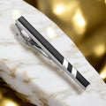 Elegante Krawattenklammer in Silber und Schwarz – stilvolles Duo für einen modernen Look