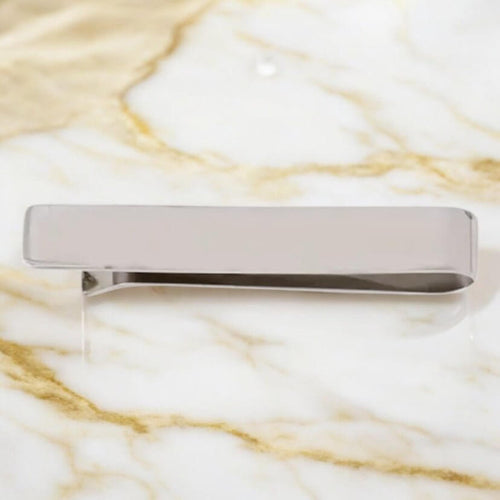 Krawattenklammer Wellenform in Silber – minimalistisches Design