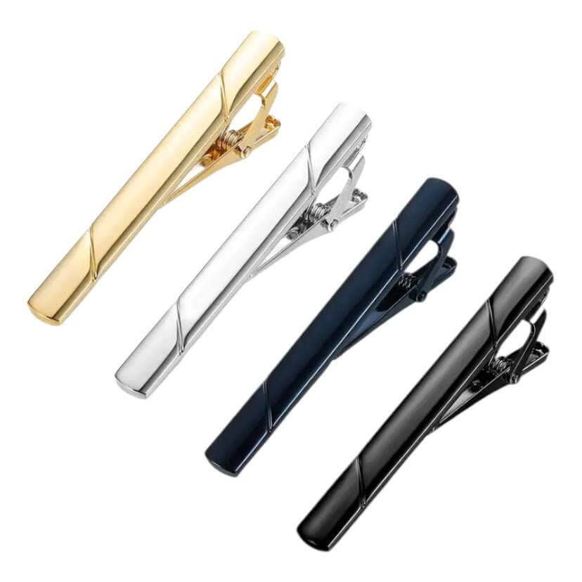 Minimalistische Krawattenklammer in glänzendem Gold