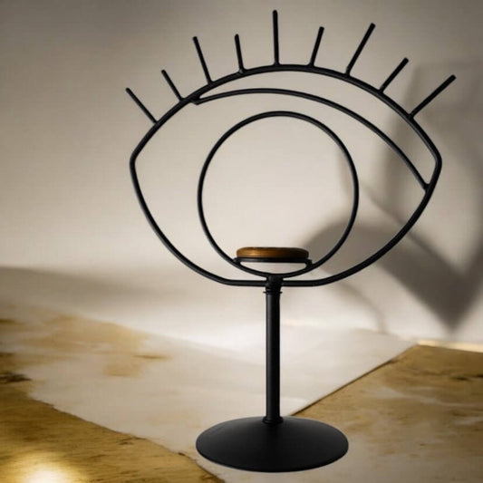 Eleganter schwarzer Ständer „Auge“ – perfekt für Edelsteinkugeln