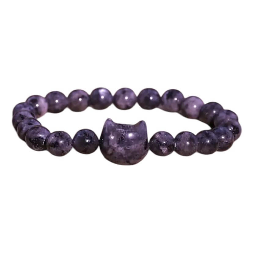 Labradorit-Armband mit Katze – Schimmerndes Edelsteinstück für Intuition und Persönlichkeit