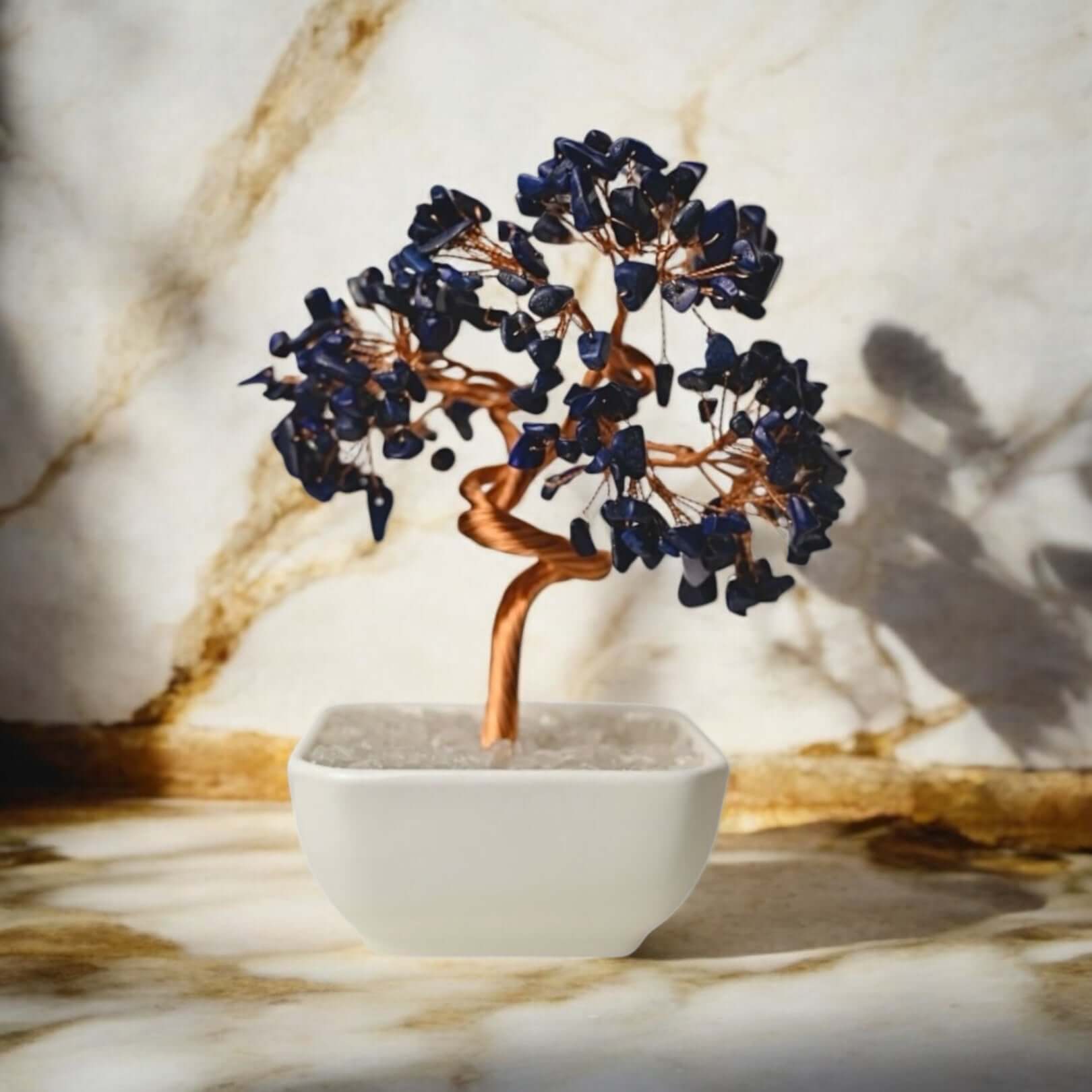 Lapislazuli Baum in Keramiktopf - Königsblaues Highlight