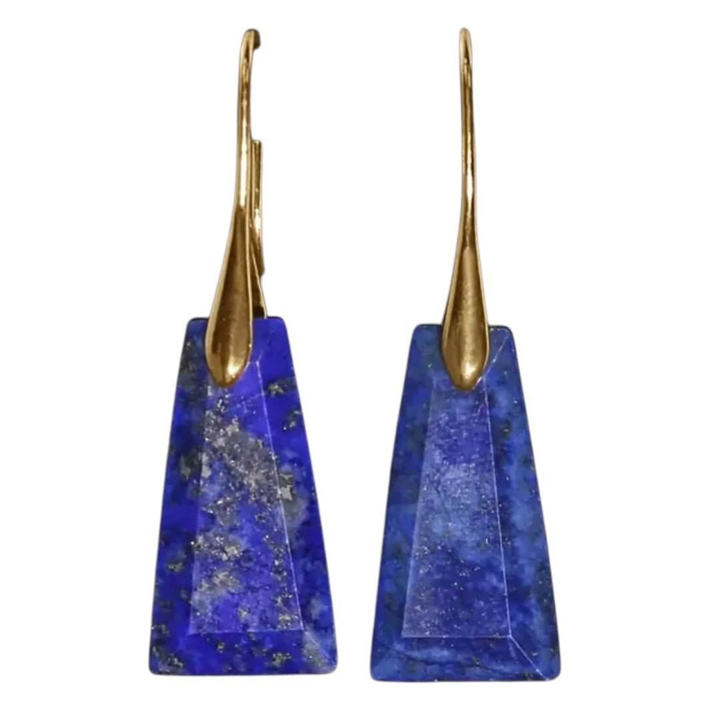 Lapislazuli Ohrringe in Gold – Ausdrucksstarke Kristallschmuckstücke für königliche Akzente
